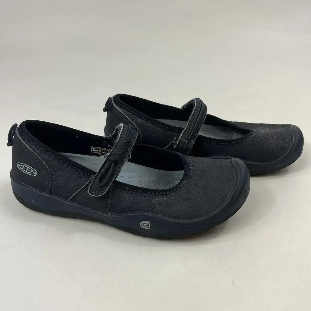 Keen Girls Moxie Mary Jane Shoes Size 12 Black Hook Loop Strap Comfort Outdoor